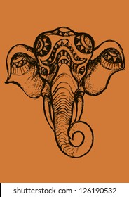 elephant .African mask