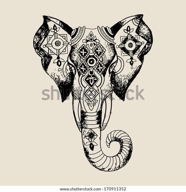 Elephant African Mask Stock Vector (Royalty Free) 170911352