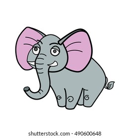 Elephant african savannah cartoon colorful vector illustration for children