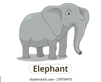 Elephant african savannah cartoon illustration for children