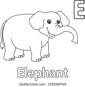 Elephant Alphabet ABC Coloring Page E