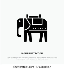 Elephant, American, Usa solid Glyph Icon vector. Vector Icon Template background