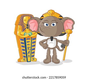 the elephant ancient egypt cartoon. cartoon mascot vector