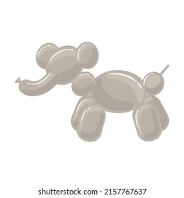 elephant animal balloon over white