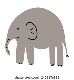 Elephant animal. Brightly colored childish print. Cute animal for Mother's Day. Colorful kids vector illustration