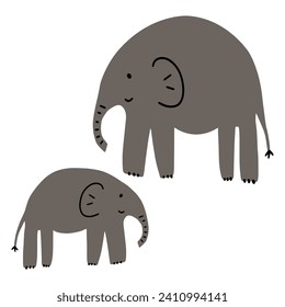 Elephant animal. Brightly colored childish print. Cute animal for Mother's Day. Colorful kids vector illustration