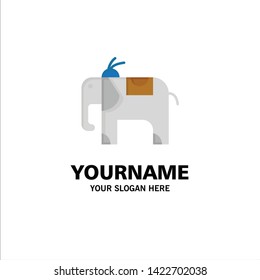 Elephant, Animal Business Logo Template. Flat Color