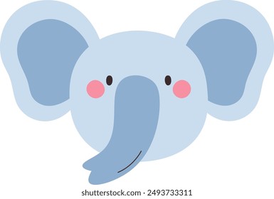 Elephant Animal Face Vector Illustration
