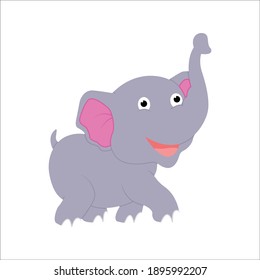 Elephant animal flat icon design