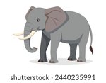 Elephant Animal isolated flat vector illustration