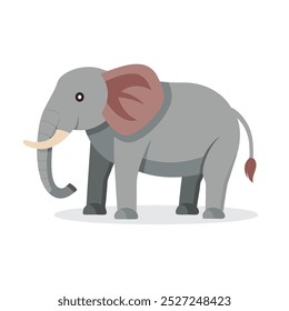 Elephant animal isolated flat vector illustration on white background.