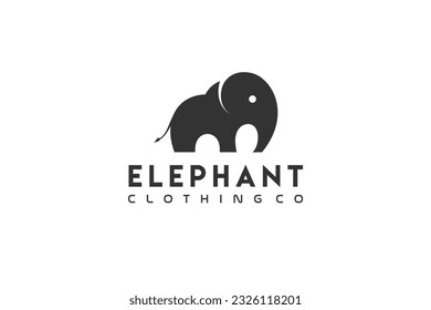 Elephant animal logo design funny cute icon symbol