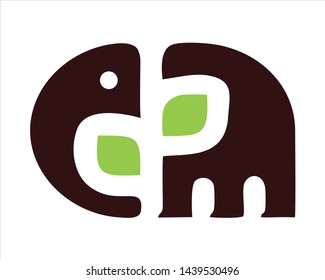 elephant animal logo design vector