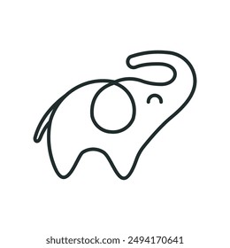 elephant animal logo line art minimalist abstract vector