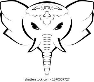 Elephant animal mandala.  Vector illustration