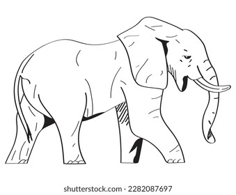 elephant animal monochrome style icon