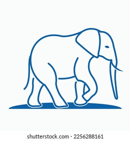 Elephant animal monoline logo business