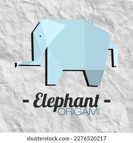 Elephant Animal paper origami vector design