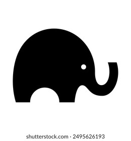 Elephant animal silhouette. Vector image