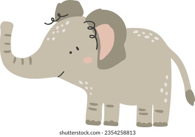 Elephant animal vector, Abstract baby elephant vector, safari baby animal, cute animal isolated, adorable elephant for print, vector illustration