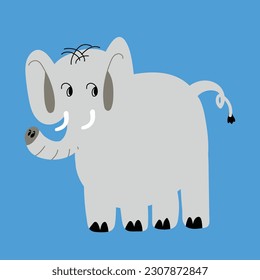 Elephant Animal Vector Flat Illustration