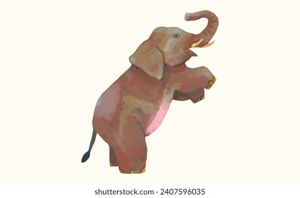 Elefante, ilustración del vector de acuarela de fauna silvestre animal.