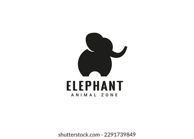 elephant animal zone logo vector icon illustration