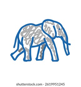 elephant animal in zoo doodle icon sketch vector. elephant animal in zoo sign. isolated symbol illustration
