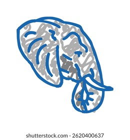 elephant animal zoo doodle icon sketch vector. elephant animal zoo sign. isolated symbol illustration