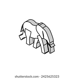 elephant animal in zoo isometric icon vector. elephant animal in zoo sign. isolated symbol illustration