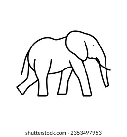 elephant animal in zoo line icon vector. elephant animal in zoo sign. isolated contour symbol black illustration