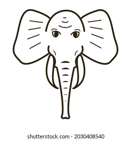 elephant aoutline head tribal vecktor logo