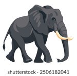 Elephant Art. Flat Vector Illustration