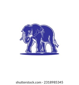 Elephant artwork vector template on white background
