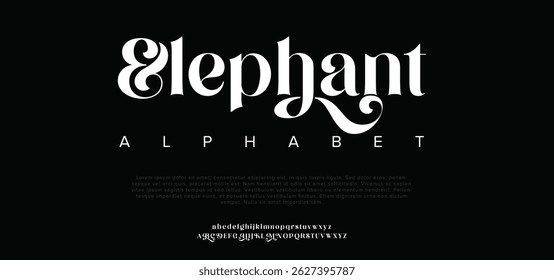 Elephant awesome alphabet letters font and number. unique serif font. Classic Lettering Minimal Fashion Designs. Typography fonts regular uppercase and lowercase. vector illustration