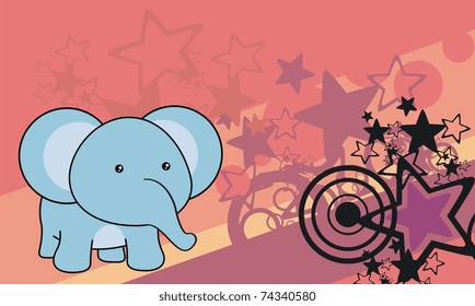 elephant baby cartoon background in vector format