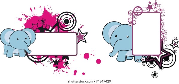 elephant baby cartoon copyspace in vector format