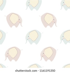 Elephant baby cute seamless pattern. Sweet zoo animal print. Mother and child fashion child vector. Cool african safari illustration for nursery t-shirt, kids apparel, invitation, simple design