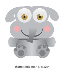 Elephant baby funny cartoon illustration