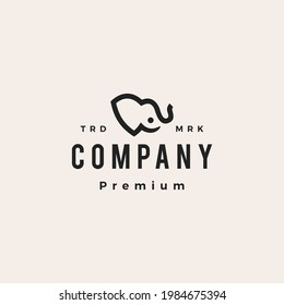 elephant baby hipster vintage logo vector icon illustration