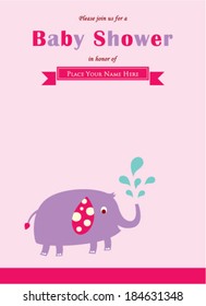 elephant baby shower invitation card