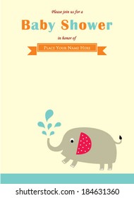elephant baby shower invitation card