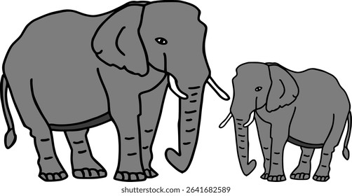 Elephant with baby vector image 
