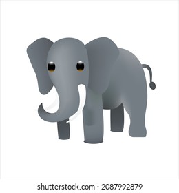 Elephant baby vector template design element. Use for poster education school kid children text emoji emotion expression reactions chat comment social media app smartphone to family friends