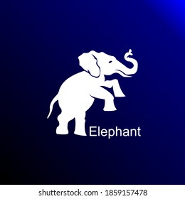 elephant baground blue black combination vector animal logo