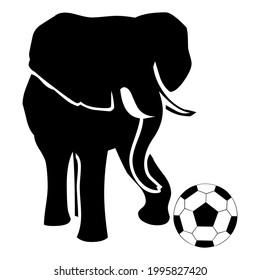 elephant with ball silhouette unique design