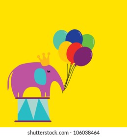 elephant with balloon card