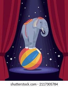 elephant in balloon circus scene