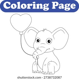 Elephant and balloon coloring