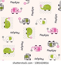 Elephant and balls pattern for kids wear,baby dress fashion print